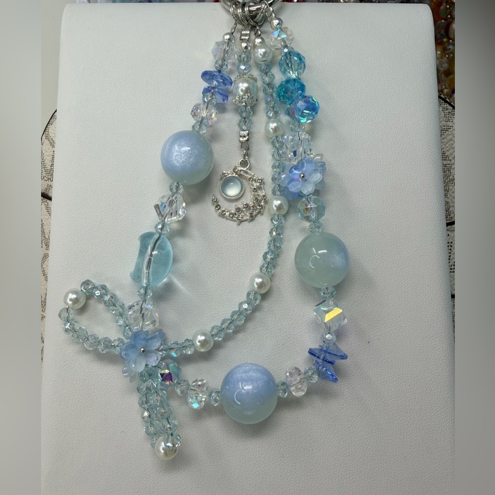 Elegant Blue Beaded Charm